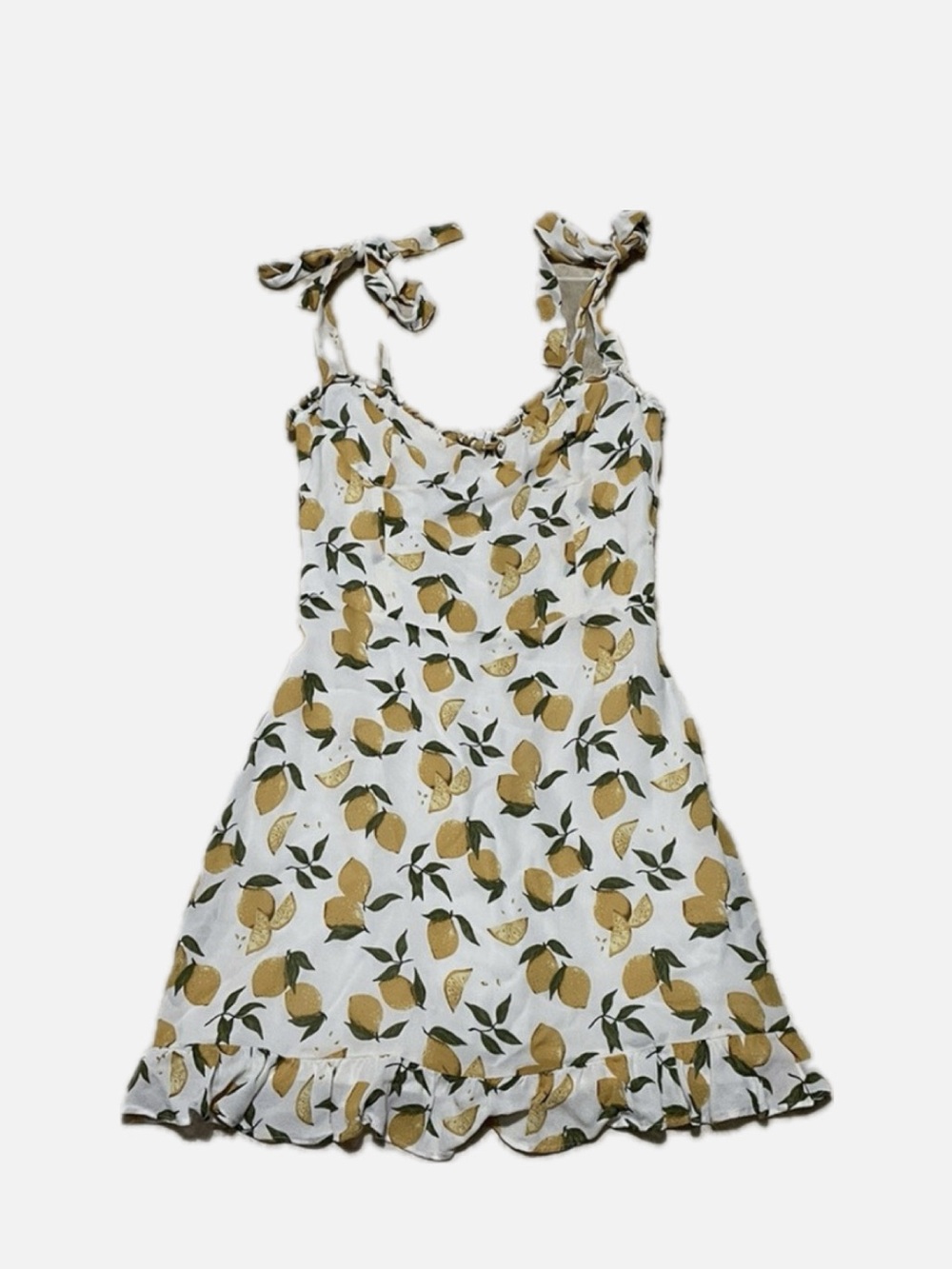 Reformation Christine Mini Lemon-Print Cream Dress - Picture 3 of 4